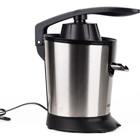 Presse-fruits électrique en acier inoxydable avec cônes, facile à utiliser grâce à son bouton unique, pour pamplemousses, oranges et citrons. (1/5)