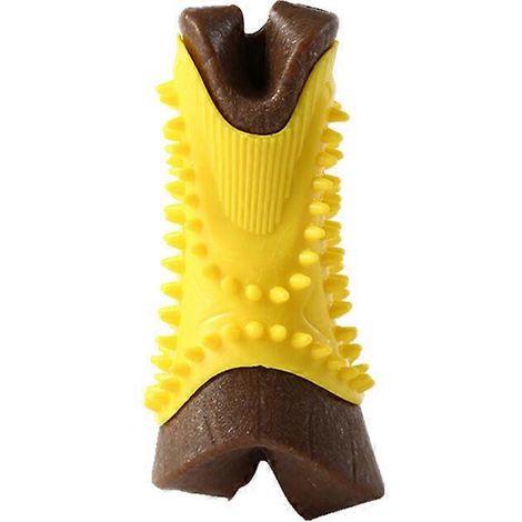Hondenspeelgoed: Tandenreinigingsstick voor honden, slijtvast en bijtbestendig, simulatiebot, kauwspeelgoed (geel) (1/5)