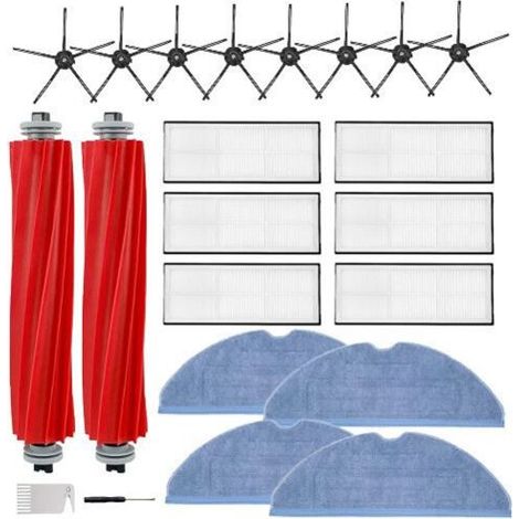 22 pièces détachées pour aspirateurs robots S7 S7+ S7 MaxV, S7 MaxV Plus T7S T7 plus T7S plus, 2 brosses rotatives, 6 filtres, 8 brosses latérales, 4 lingettes humides (1/4)
