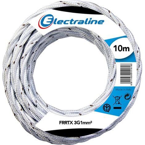 Electraline 16811 Cavo Tessile FRRTX, Sezione 3G1 mm, 10 mt, Bianco (1/2)