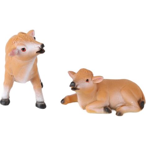 Figurines de Vache en Résine Peintes à la Main pour Décoration de Jardin, Cour et Terrasse
