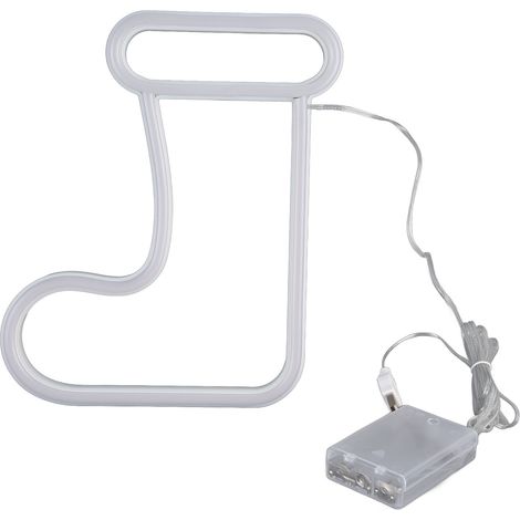 Lumière LED en forme de bas de Noël, décoration lumineuse pour fêtes de fin d'année (1/5)