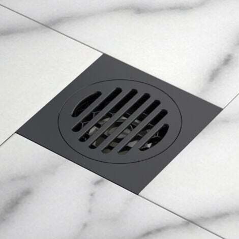 Bathtub Floor Drain with Removable Cover for Bathroom, Shower Room, Toilet, Square Garden Strainer, Rustproof Stainless Steel, Black, 10x10 cm