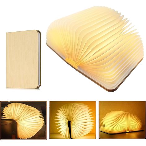Lampe de livre magnétique LED pliable 3 modes de couleur Veilleuse 12 x 9 x 2,5 cm Lumières décoratives / Lumière d'ambiance / Lampe de chevet pour décoration intérieure