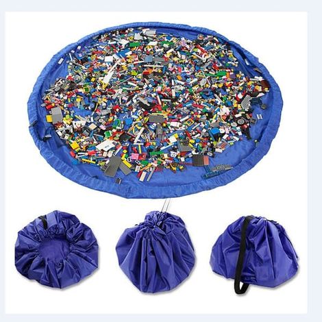 BelleRise - Tapis de jeu pour enfants de 150 cm (60 pouces), sac de rangement pliable, tapis de jeu, organisateur de jouets pour enfants (1/2)