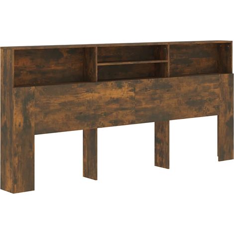 Maison Exclusive - Armoire de tête de lit Chêne fumé 220x19x101,5 cm (1/5)