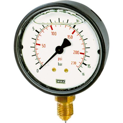 Riegler Glyzerinmanometer, Kunststoff, G 1/4 unten, 0 - 400,0 bar, Ø 63 (1/2)