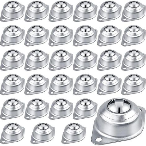 Roulement de Transfert à Billes 30 Pièces, Roulettes à Billes en Acier au de 1/2 Pouce, Unité de Transfert à Billes Rondes Montée pour Convoyeur (1/5)