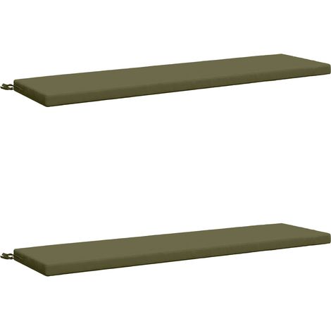 Cojines para bancos SOEST 2 uds. 100% Poliéster Verde oliva vidaXL (1/5)