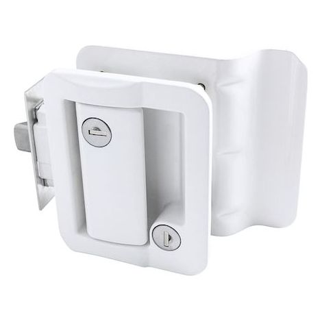 Serrure de porte RV, zinc, haute dureté, résistance à l'usure/corrosion, blanc (1/5)