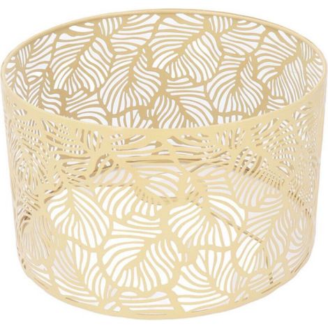 Abat-jour - Fer - Diamètre 25 cm Hauteur 16 cm - Compatible E14 et E27 - Pour Lampadaire Lampe de Table Lustre Applique Murale - Or (1/4)