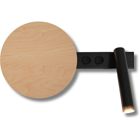 Applique moderna legno chiaro/nero spot orientabile 2xG9 Sigma (1/2)