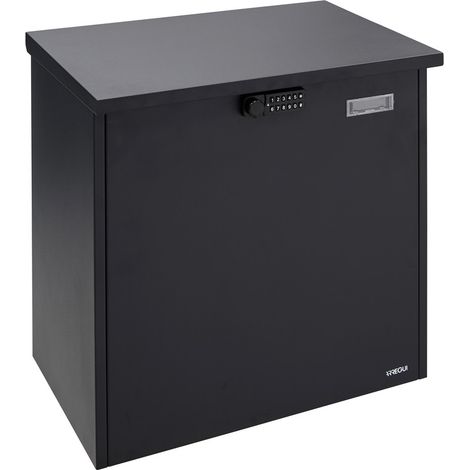 ARREGUI Bigpack Base EP2104E Paketkasten aus Stahl mit Elektronikschloss, perfekt für Online Einkäufe, Briefkasten für Zustellungen, Fassungsvermögen für große Päckchen (Max. 47x46x24 cm), Schwarz