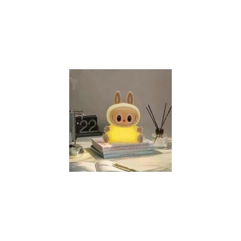 Lampe tactile colorée en forme de monstre - Veilleuse, rechargeable par USB, 7 couleurs de lumière chaude - Minuterie - Cadeau pour chambre d'enfant (Jaune)-Crezuo