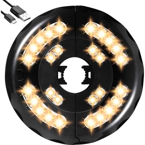 Lampe pour parasol de jardin. éclairage pour parasol de terrasse. 24 LED. 3 modes d'éclairage. parasol lumineux pour terrasse. jardin. grand parasol (lumière chaude) (1/4)