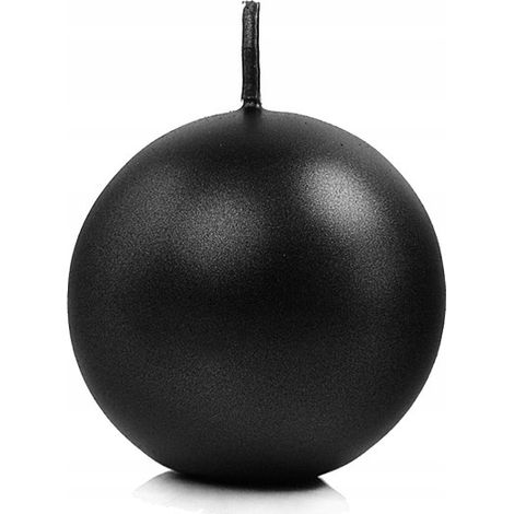 Bougie boule métallique, noire, 6 cm, 1 pièce.
