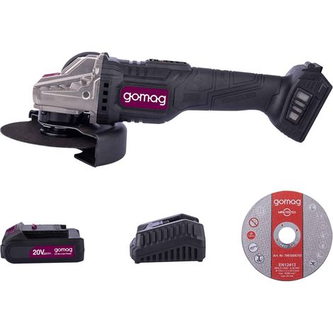 Gomag Akku Winkelschleifer GO-WS125BL 20V Ø125mm & Starterkit + Trennscheibenset (1/5)
