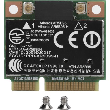 Carte réseau sans fil WiFi SemiMini adaptateur PCIE AR5B95 802.11B g/n 150Mbps 2.4GHz (1/5)