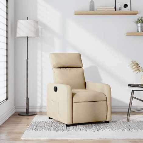 Sillón reclinable de tela crema vidaXL