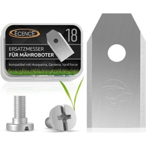 18 Lames Robot Tondeuse Vis Incluses - Compatibles avec Husqvarna Automower, Gardena, Yardforce, Sileno, McCulloch - en Acier Inoxydable