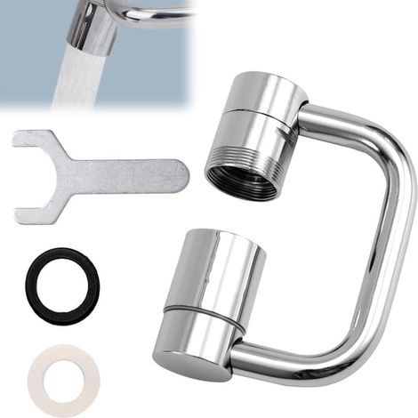 Aérateur Robinet Évier Orientable Extension Rallonge Robinet Universelle Rotative Forme U Rondelles Modes Réglable Flexiflow Rallonge Bec Tournante (1/5)