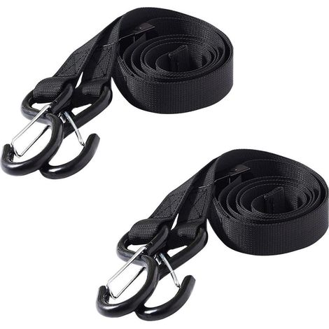 Spanngurte mit Ratsche und S-Haken, 2 Stück 3M, flach, für Motorrad, Auto, Camping