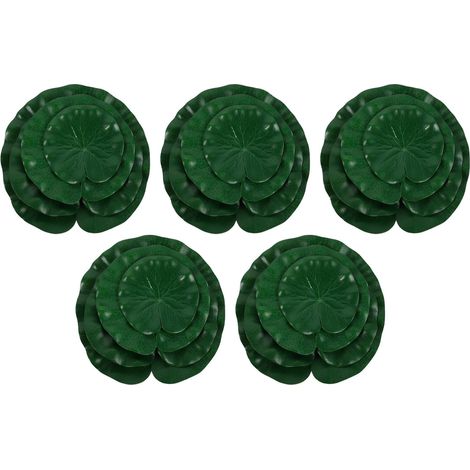 20 Pièces Feuilles de Lotus Flottantes Artificielles Eva Vertes pour Bassin (1/5)