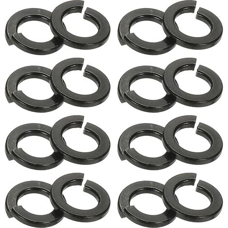 10Rondelles Grower, 180pcs Rondelles Grower Fendues En Acier Inoxydable 304 Avec Revêtement De Zinc Noir Pour Vis Boulons Écrous, 10 x 8mm x 1.5mm (1/5)