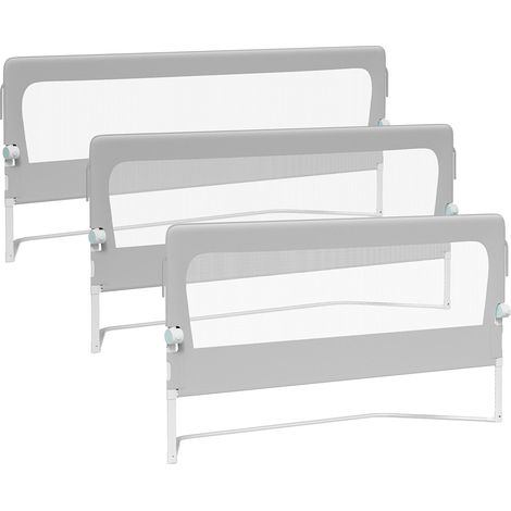 TolleTour 3X Barrera plegable para cama de bebé/niño Oxford Ángulo 180° con correa adicional para fijación 1x180 cm, 2x200 cm