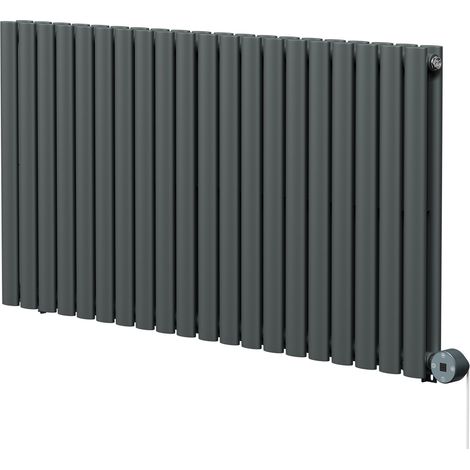 Boone Anthracite 600mm x 1200mm Horizontal Digital Thermostatic Electric Double Panel Radiator (1/5)
