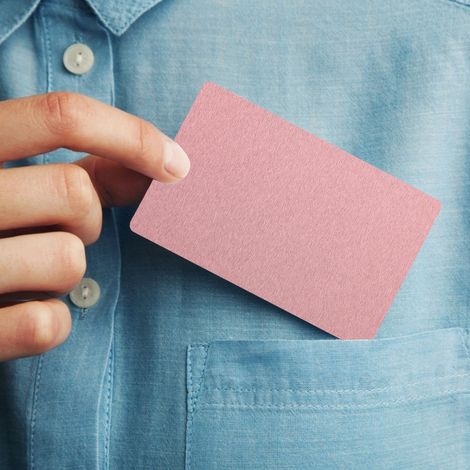 Lot de 50 cartes de visite en alliage d'aluminium gravées, vierges et colorées, accessoires professionnels, or rose (1/5)