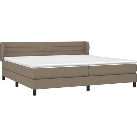 vidaXL Sommier à lattes de lit avec matelas Taupe 200x200 cm Tissu (1/5)