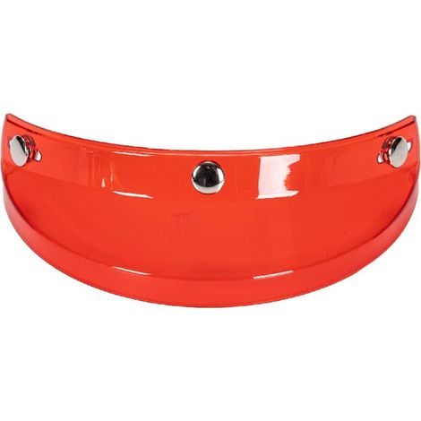 Universal Motorcycle Visor, 3 Snap Buttons, Flip-Up, Open Face Helmet, Windproof (Red) (1/5)