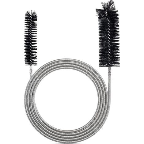 Brosse de nettoyage flexible pour tube d'alimentation – Acier inoxydable – Poils en nylon durable – Longueur 200cm pour tuyaux incurvés (1/5)