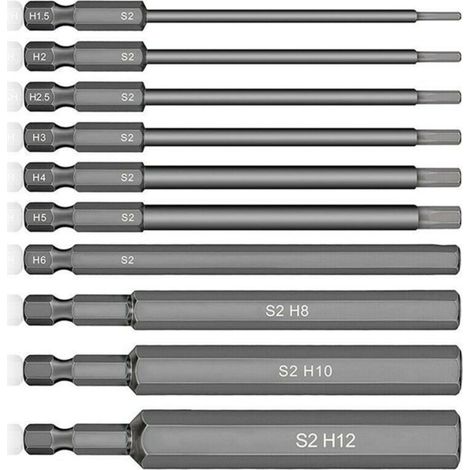 Embouts Allen Magnétiques - Lot de 10, 1.5-12mm, Douille Hexagonale, pour Tournevis, Clé, Fixation Précise (1/4)