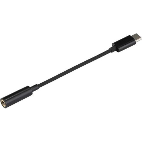 Câble adaptateur audio femelle Type-C vers 3,5 mm, conception robuste, adapté au home cinéma, transmission de signal claire, fonction de réduction du bruit, noir. (1/5)