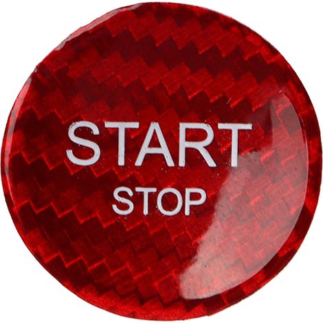 Eosnow Couvercle de commutateur de bouton d'arrêt de démarrage de moteur, autocollant de démarreur d'allumage en Fiber de carbone de remplacement pour Peugeot 408 308S 508 rouge (1/5)