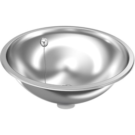 KWC AR Rundbecken, RONDO, Edelstahl, hgl,  456x165 mm, Überlauf, Ab-u.Überlaufgarn.