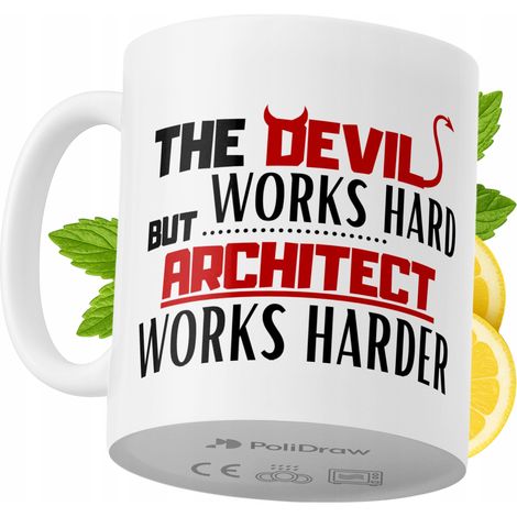 Mug humoristique pour architecte, avec un texte amusant et un design graphique original. Idéal pour les anniversaires, les fêtes et les occasions spéciales. Mug premium pour la maison, le bureau et le (1/5)