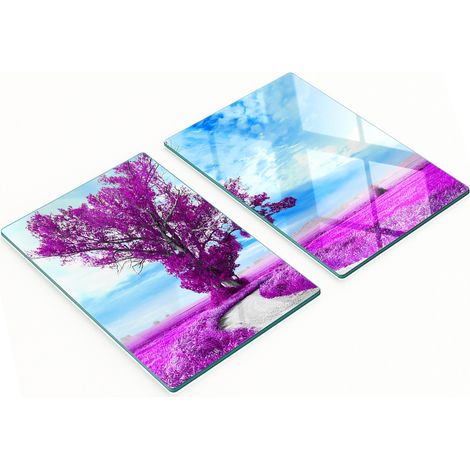 Taglieri da cucina in vetro con grafica di albero e sentiero, 2x40x52 cm (1/5)