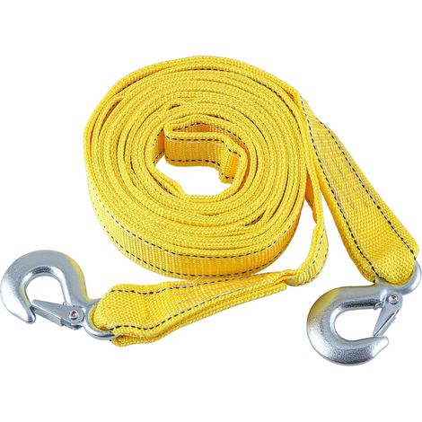 Corde de remorquage,4 m 5 tonnes câble de traction double épaisse,avec 2 crochets aigle de sécurité,corde de remorquage,corde  traction d'urgence pour (1/5)