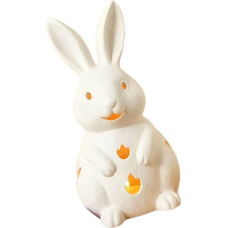 Figuritas de conejito de Pascua, estatua de conejo, portavelas - M2