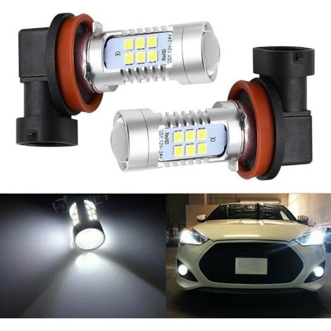 2 Stück LED-Nebelscheinwerfer H8 H11 H16 6000K Weiß 200W 21x2835 SMD (1/4)