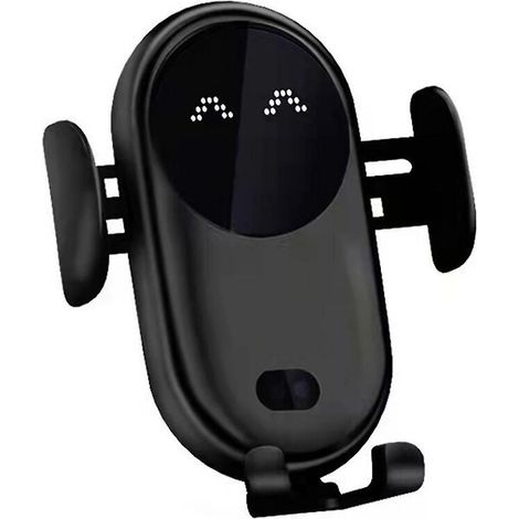 Smart Car Wireless Charger Phone Holder Smart Auto Sensor Car Phone Holder Black