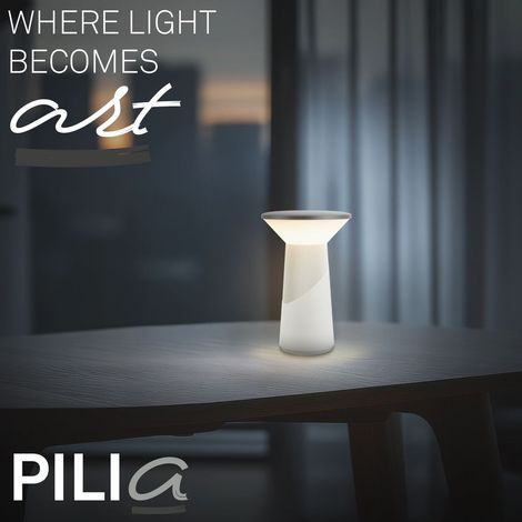 Briloner Lampada da tavolo senza fili 15x24 cm 2,6 W 200 lm 2700 K bianco caldo dimmerabile design award grigio chiaro - Lampada da comodino soggiorno camera da letto