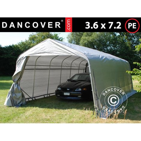 Portable Garage Garage tent PRO 3.6x7.2x2.68 m PE, Grey