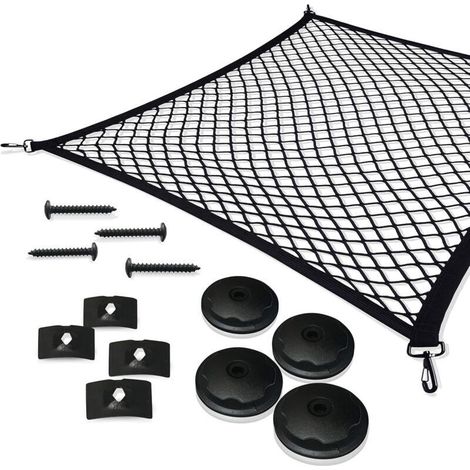 Filet à bagages de voiture 110x60 cm – Nylon élastique – Sécurise vos affaires et animaux – Installation rapide sans perçage (1/5)