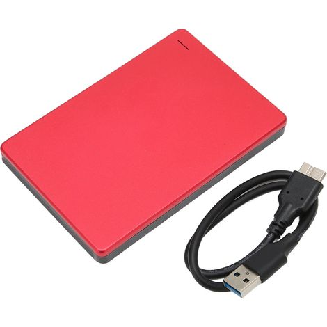 Disque dur externe 2,5 pouces rouge 500 Go - transmission 6 Gbps - boîtier portable en alliage d'aluminium avec PCB USB 3.0 - compatible Windows et OS X (1/5)