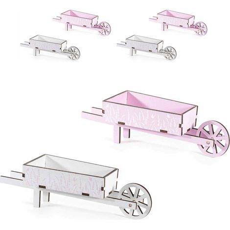 Carriole in Legno Colorato, Decorazione per la Casa, Set da 4 Pezzi (1/5)