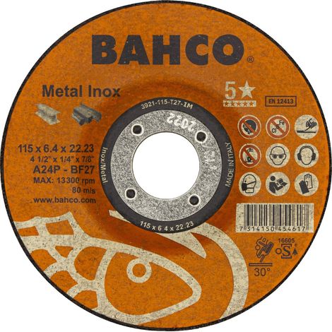 Disque à ébarber pour acier inoxydable et métal Bahco 3921-115-T27-IM (1/3)